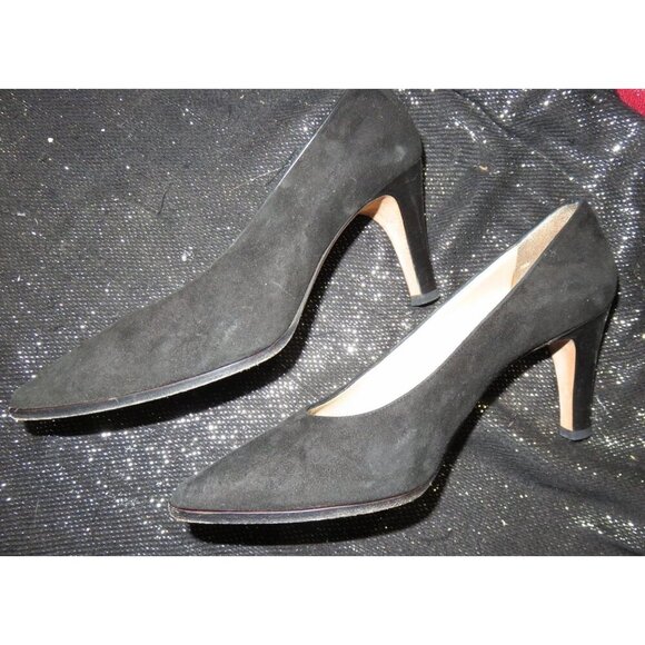 Calvin Klein Suede Leather Pointed Toe Pumps size 6 in Classic Black - Picture 6 of 11